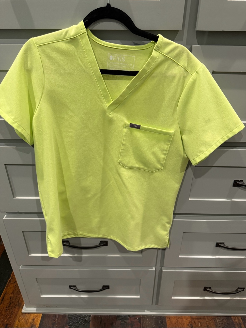 FIGS Neon Yellow V-Neck Medical Scrub Top